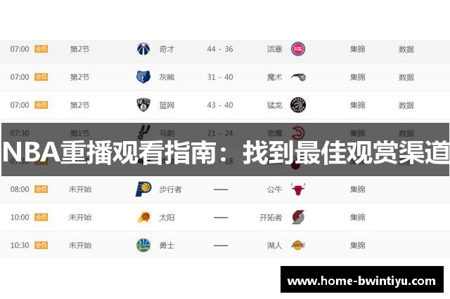 NBA重播观看指南：找到最佳观赏渠道